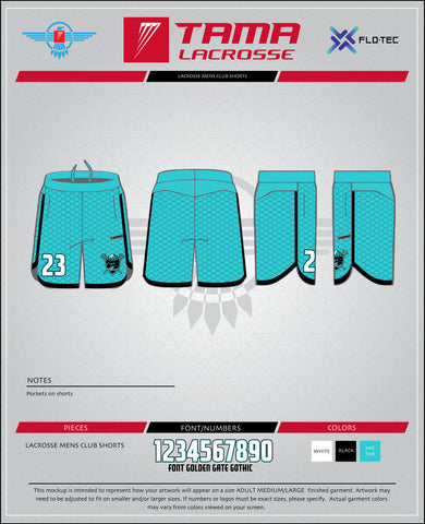 Legit Lacrosse Tama Shorts (Teal)