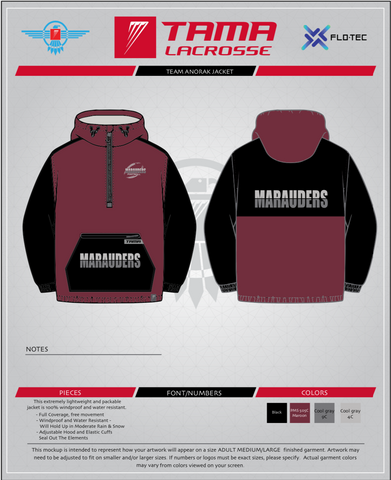 RYFL Maroon Marauders custom Tama Anorak Jacket
