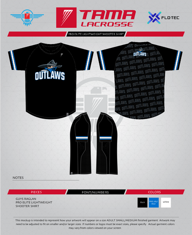 RYFL Blue Outlaws Tama Pro Elite Shirt