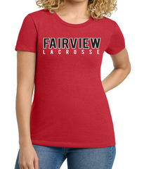 Fairview Womens-Tee Shirt---RED----Womens Cut