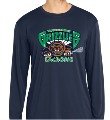 ThunderRidge LongSleeve Activewear Tee-Navy