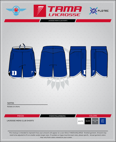 Duke Gray Devils TAMA Club Shorts w/ Pockets