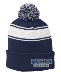 Marian Univ. Custom Sport-Tek Stripe Pom Pom Beanie